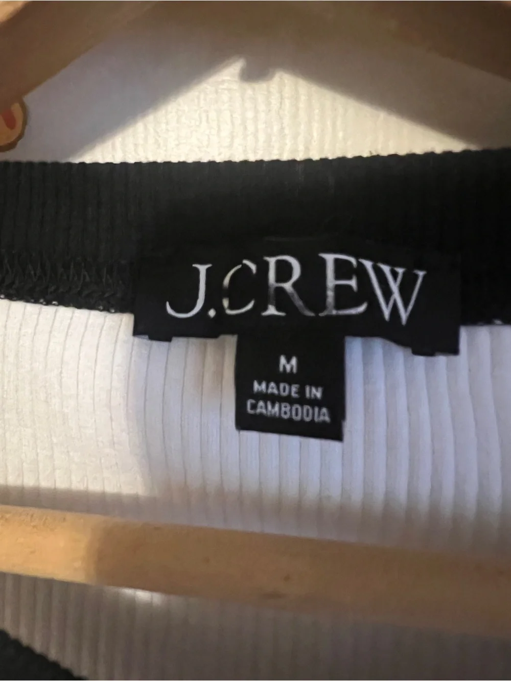 J. Crew Vintage rib shrunken T-shirt with contrast trim M